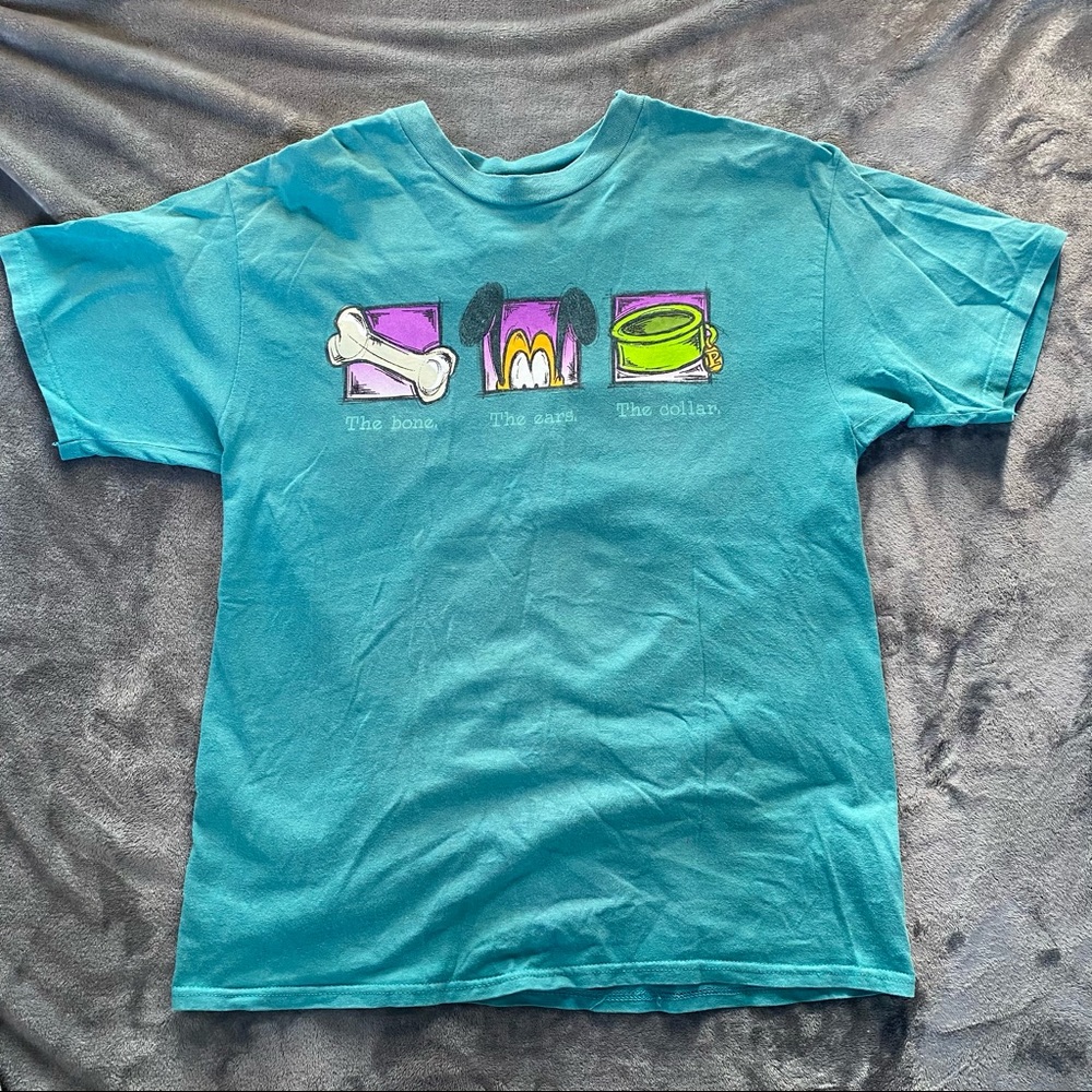 VNTG DISNEY PLUTO THE BONE EARS COLLAR PUP TEE